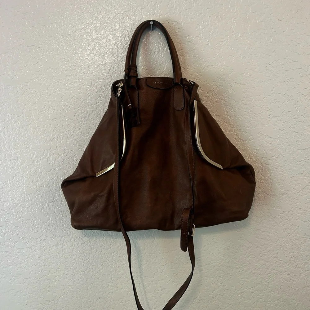Gorgeous Coccinelle Brown Pebbled Leather Shoulder Bag | Quiet European Luxury
